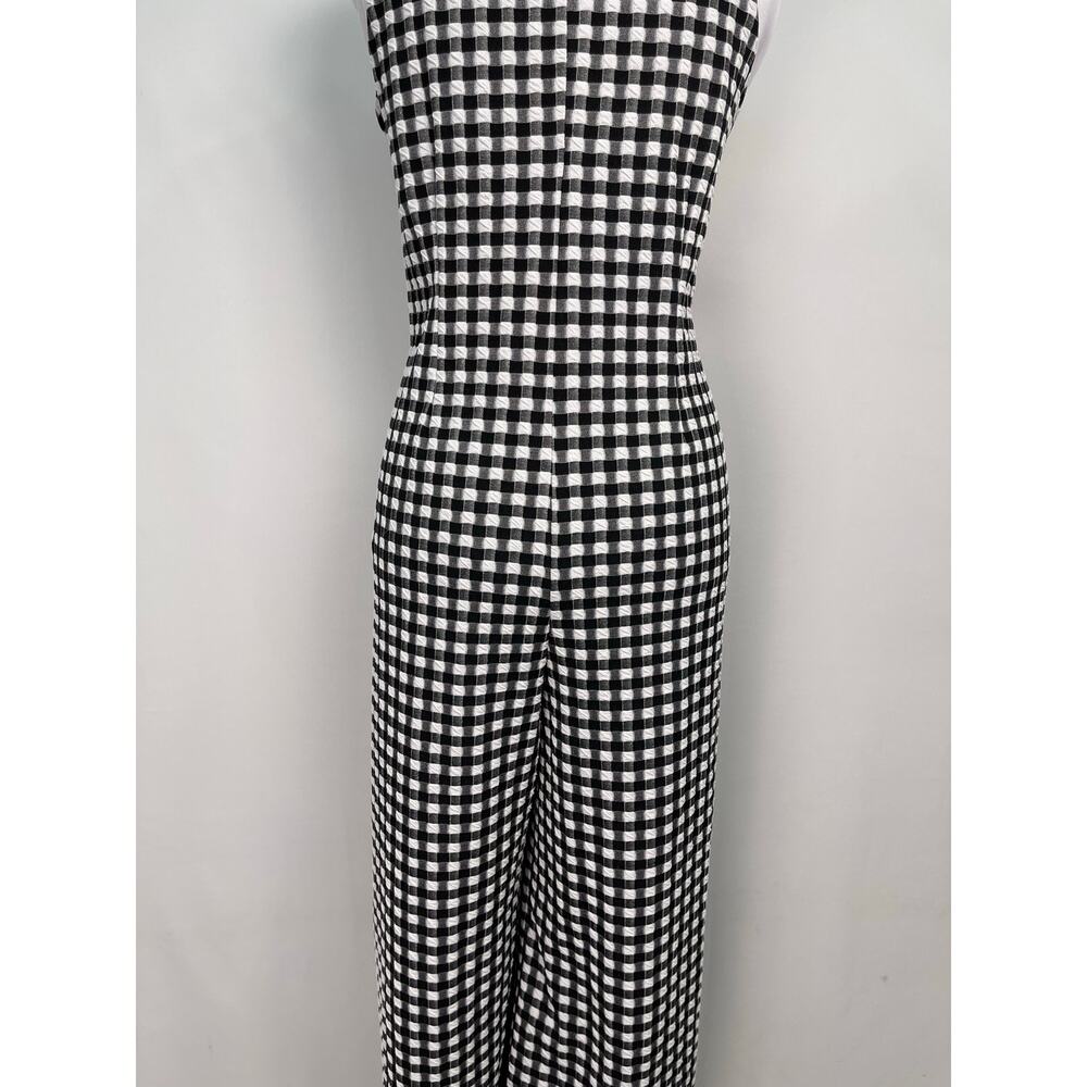 Maeve Anthropologie Black & White Gingham Check Jumpsuit Size M - Picture 6 of 11